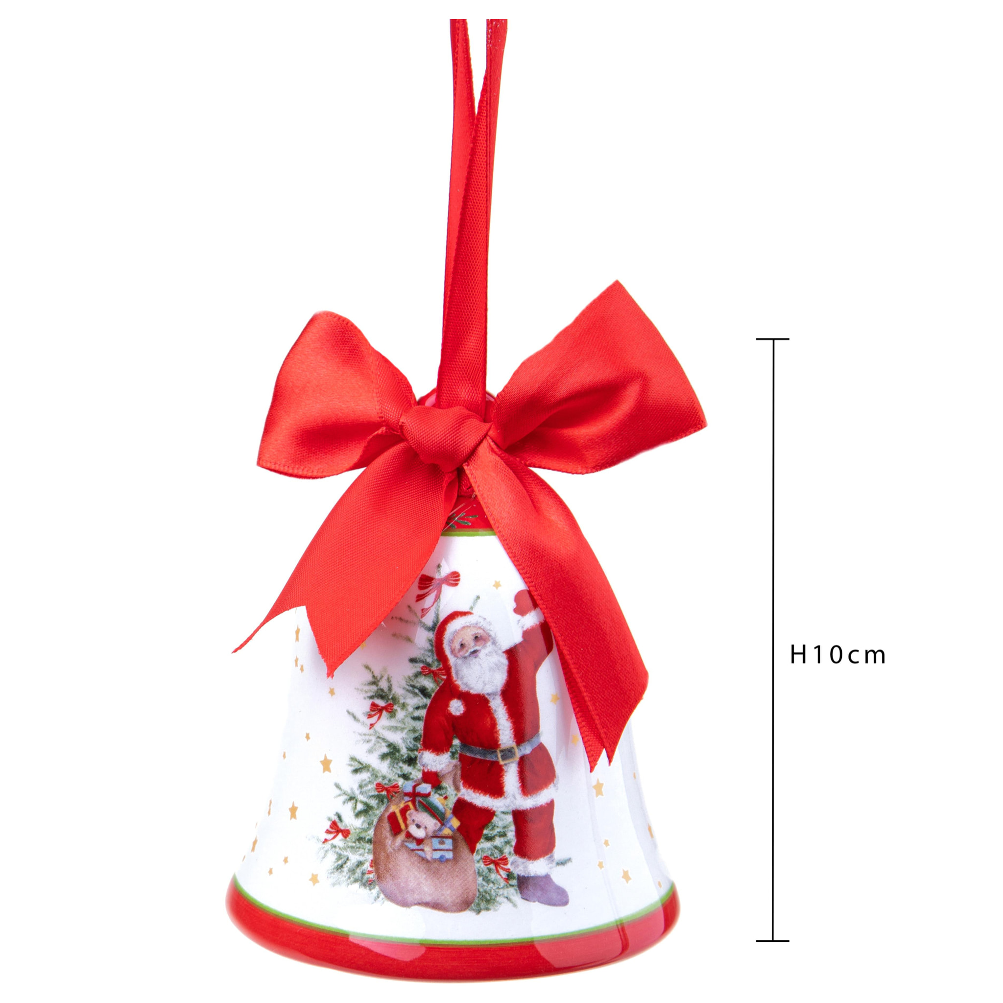 Campana con Babo natale - Pezzi 6 - 8,7xH10x8,7cm - Bianchi Dino SpA