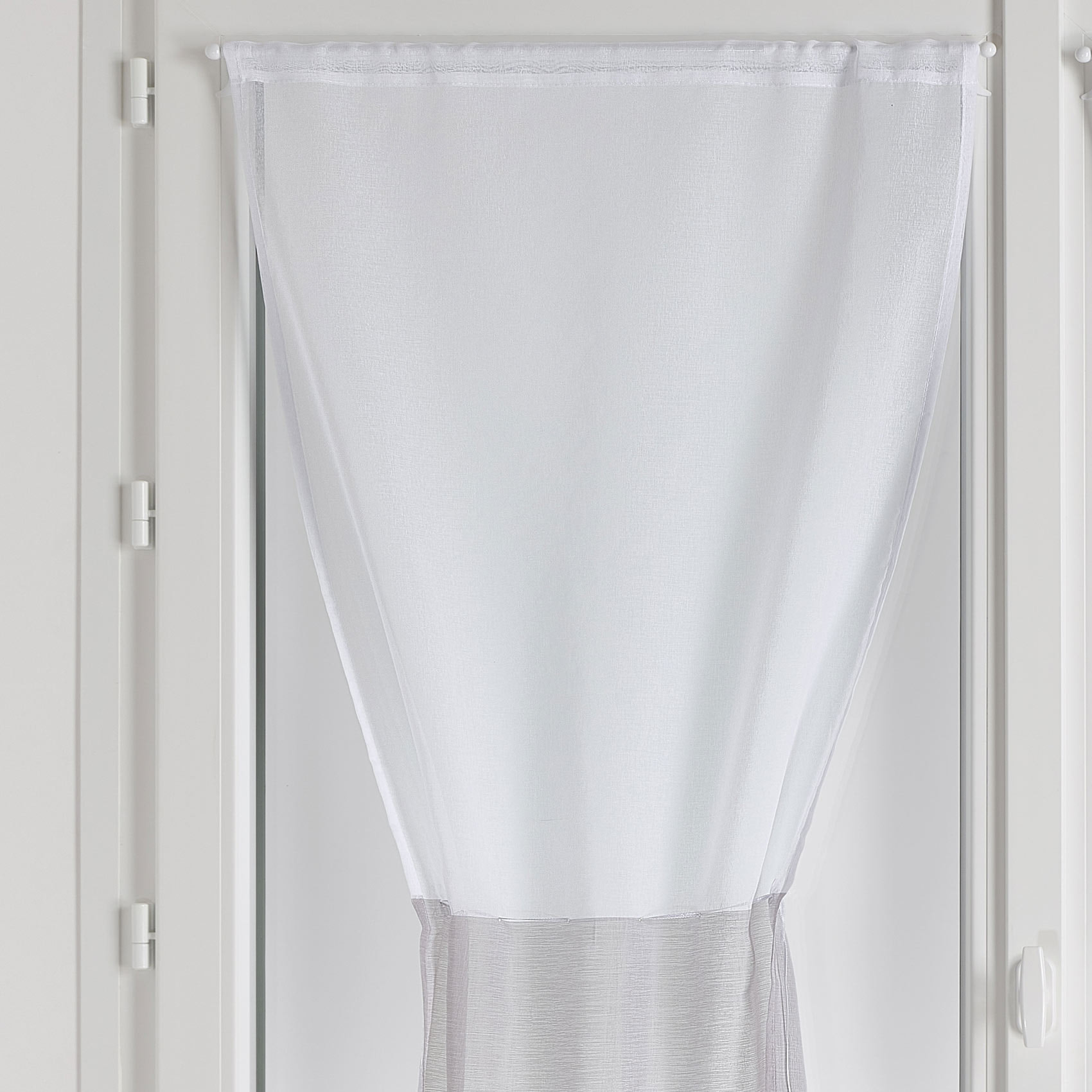 Paire de petits voilages bicolore - Gris clair