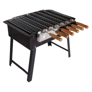 Barbecue a carbonella, a batteria, colore nero, cm 54 x 36 x h45