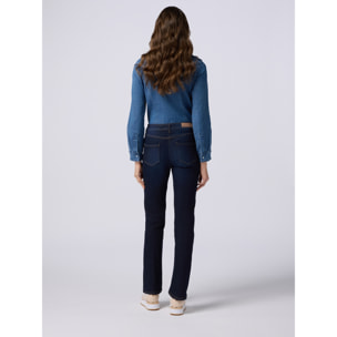 Oltre - Jeans regular azul enjuague con botones dorados - Azul