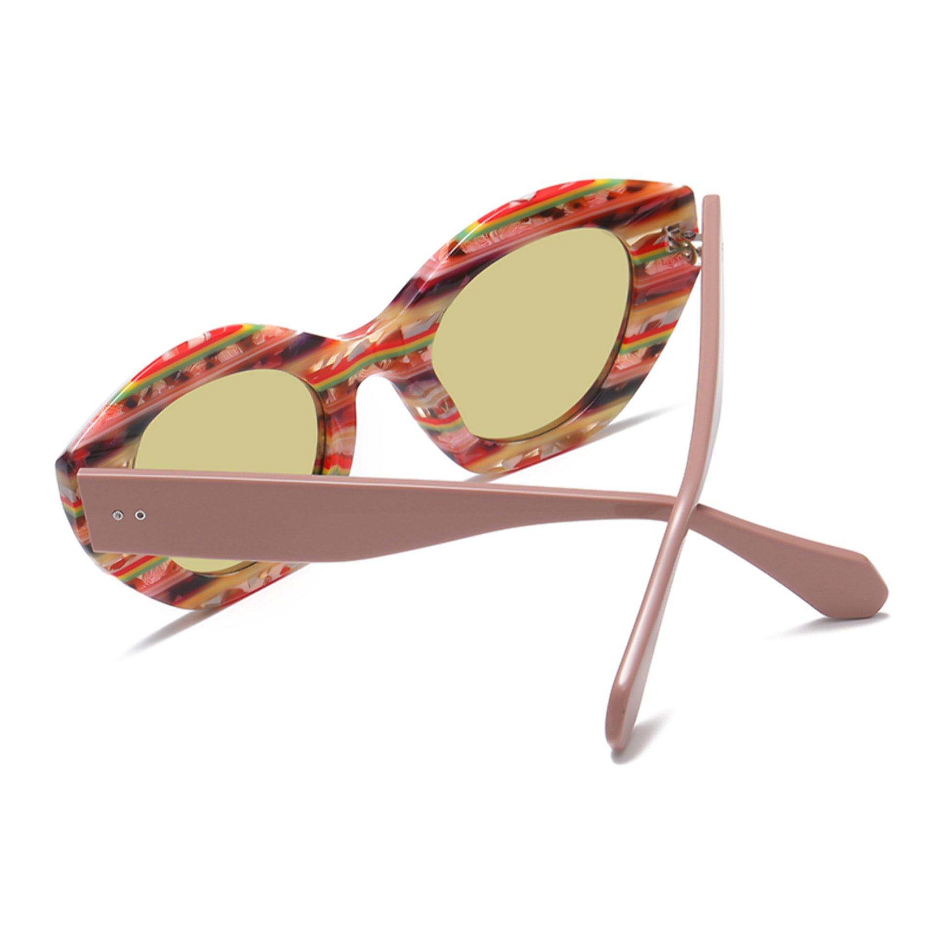Gafas OCEAN modelo Plage Pampelonne en color Montura rosa floral con lentes amarillas