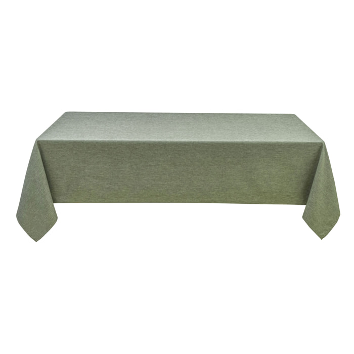 Nappe rectangulaire enduite et anti tache - Vert Olive