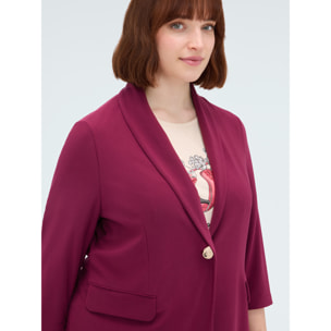 Fiorella Rubino - Blazer de punto con mangas de tres cuartos - Burgundy