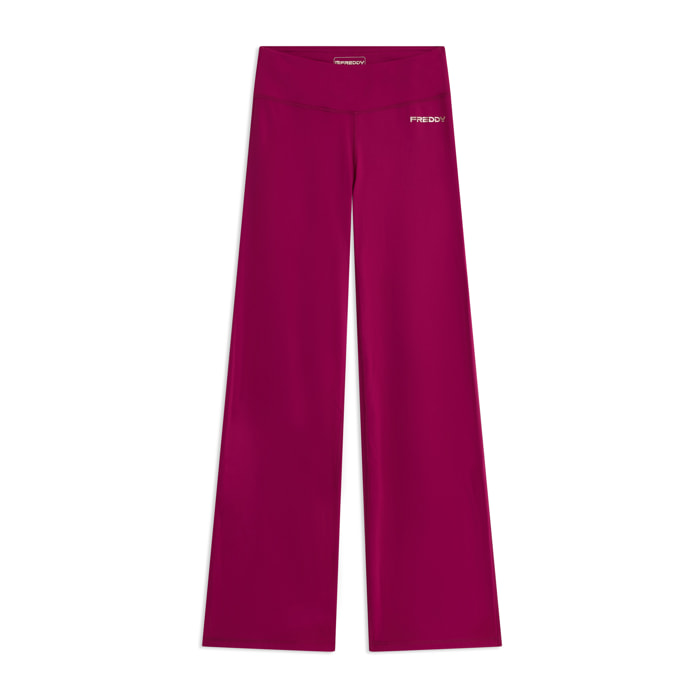 Leggings in tessuto quick dry vita alta con fondo a zampa