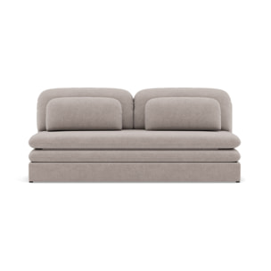 Ysal - canapé 3 places convertible déplimousse en velours texturé - Gris clair