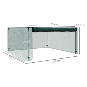 Jaula de Cultivo Jaula de Protección con Soportes de Acero Puerta con Cremallera para Proteger las Plantas Flores en Patio Jardín Terraza 125x125x62,5 cm Verde