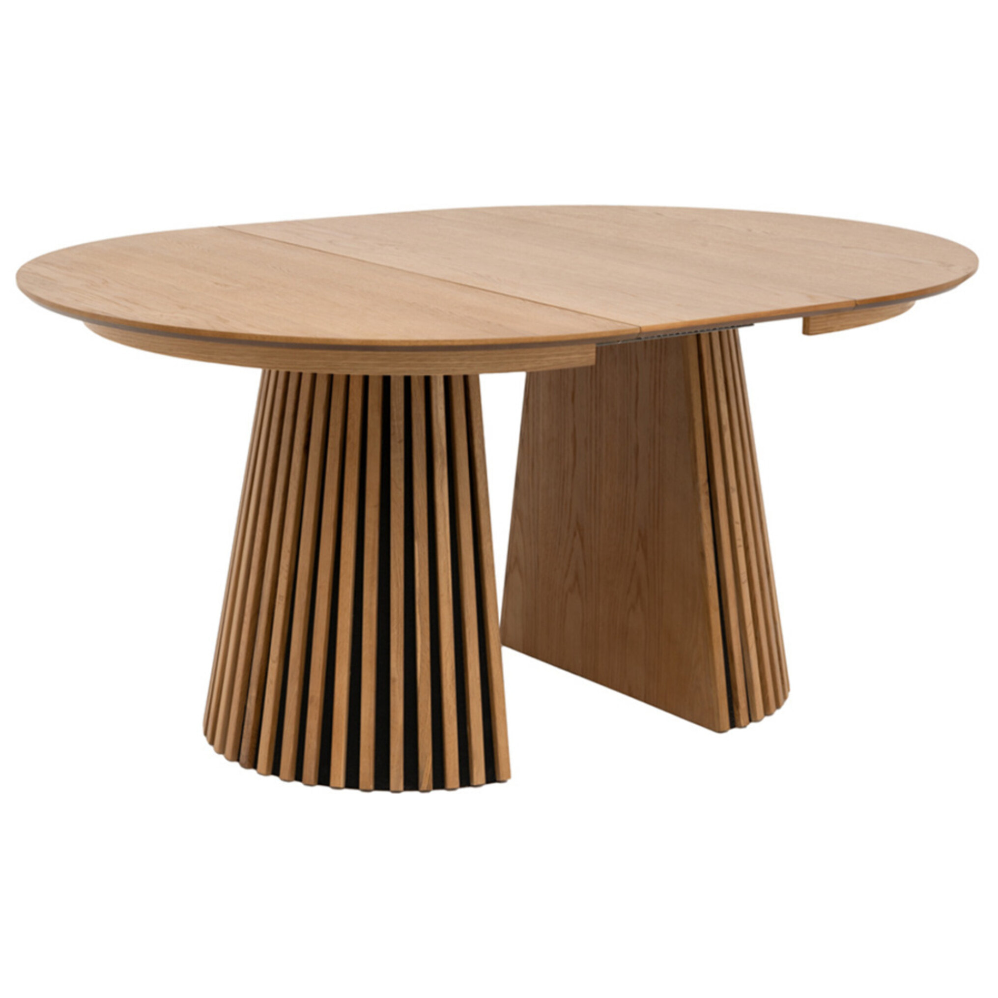 Freya - table à manger ronde extensible - bois - 4 à 8 personnes - Bois