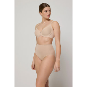 Slip a compressione media in cotone beige con effetto laser riducente