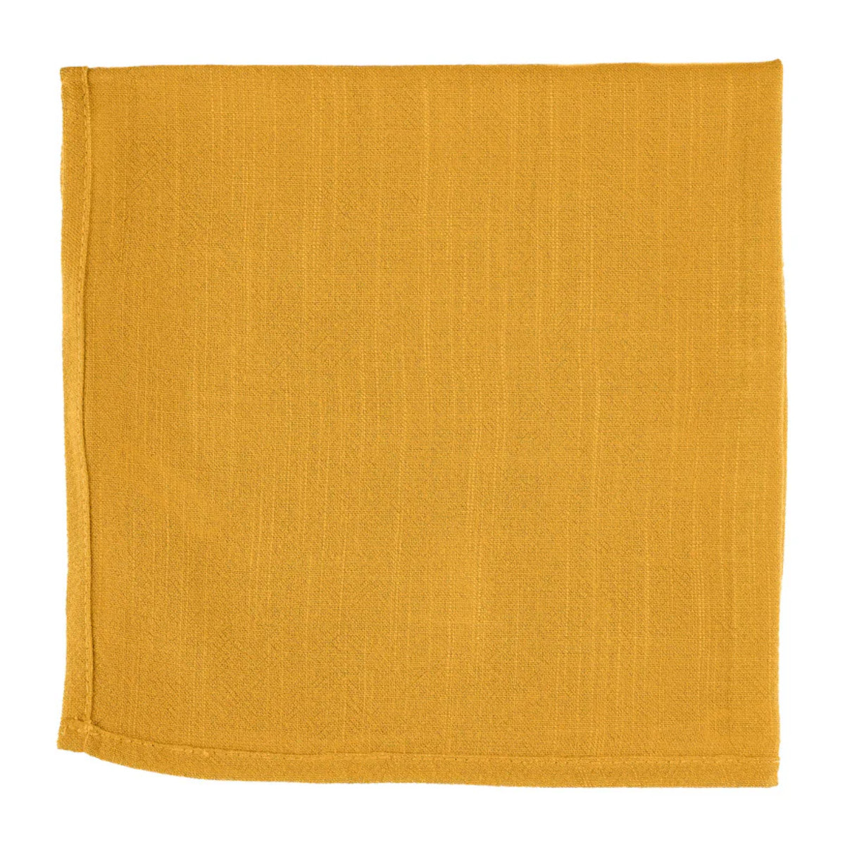 Serviette de table - 6 pièces - Lin et coton jaune moutarde