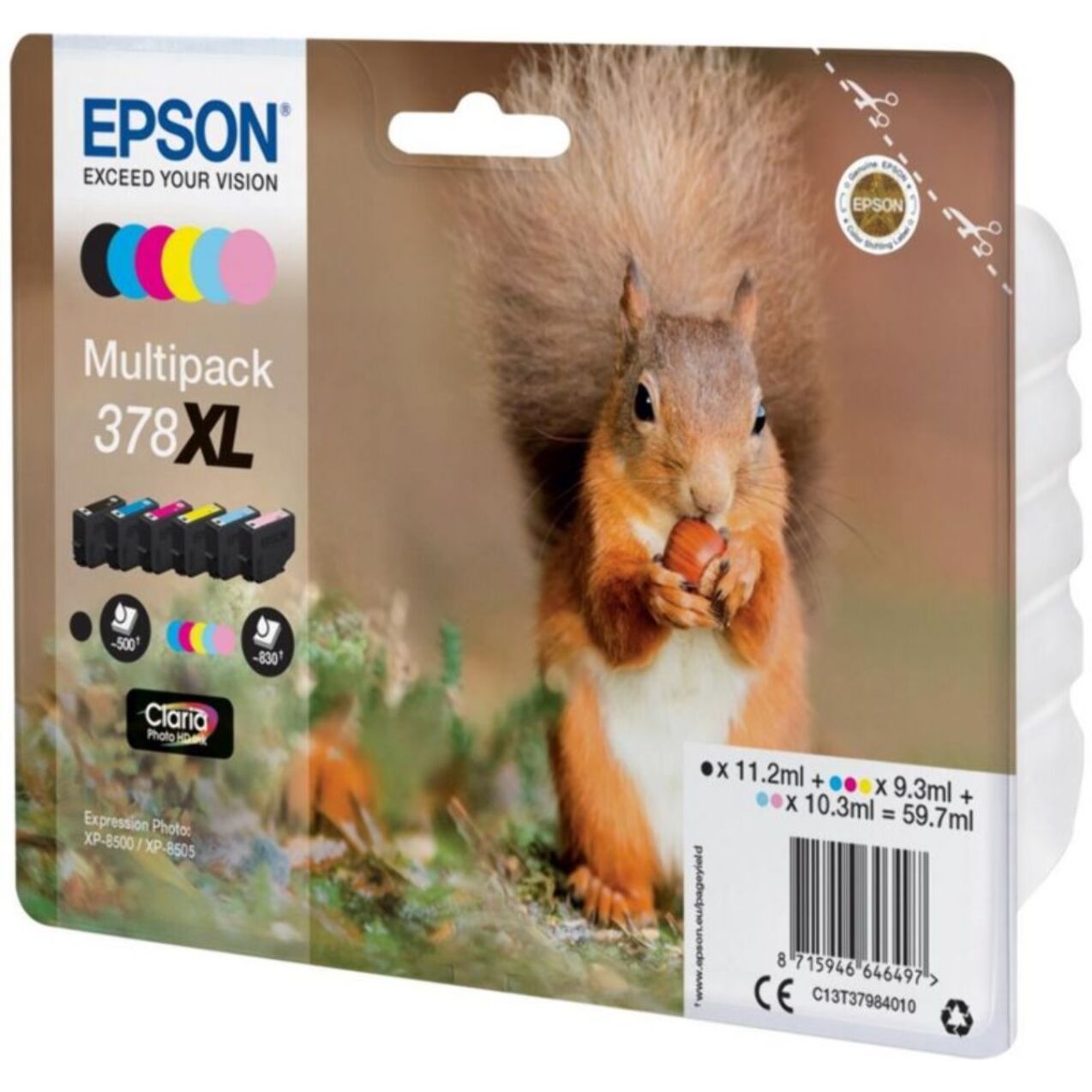 Cartouche d'encre EPSON Pack Multipack 6 Originales 378 XL (Noir + 5 Couleurs) - C13T37984010