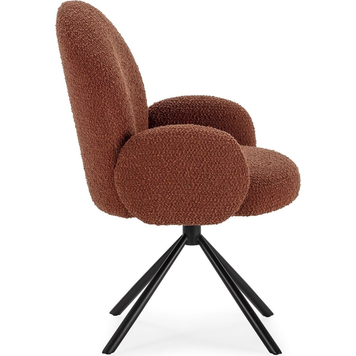 Fauteuil pivotant en tissu bouclé - OPALINE