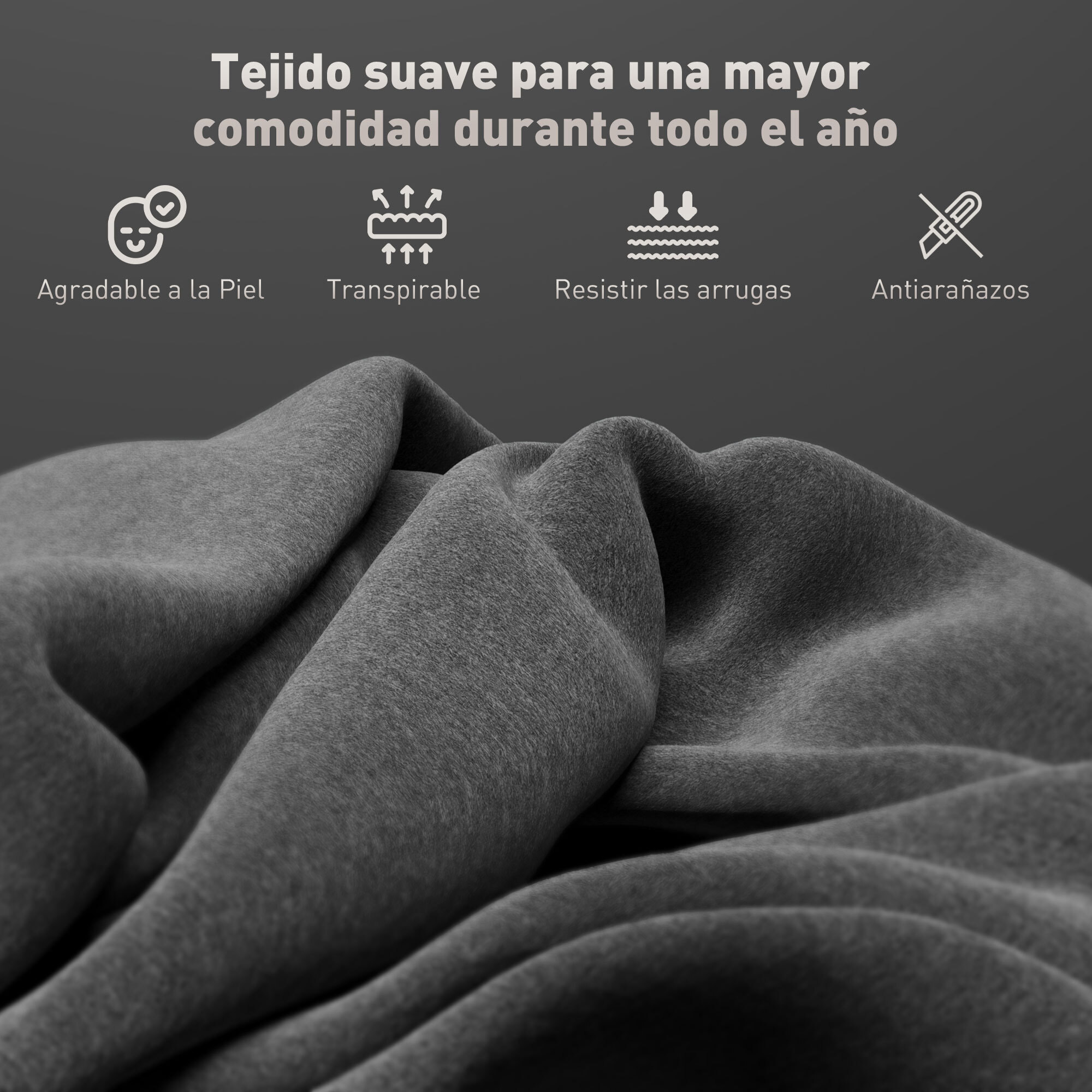 Juego de 2 Sillas de Comedor Modernas Sillas de Cocina con Asiento Acolchado y Tapizado Respaldo Curvo Patas de Acero para Salón Dormitorio Gris