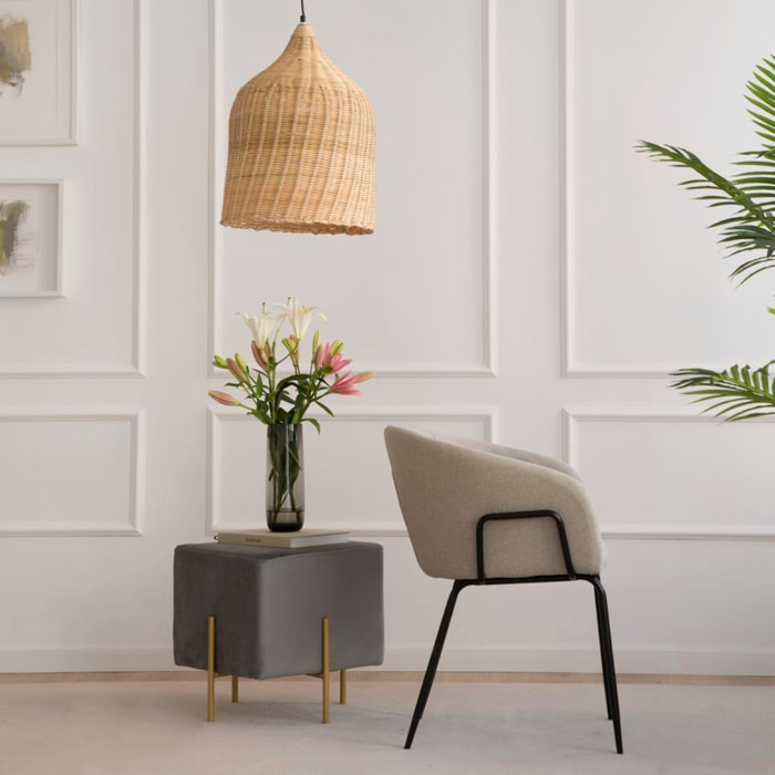 Chaise rembourrée Dresden -tissu. pieds métalliques-couleur beige 60 x 76 x 57 cm