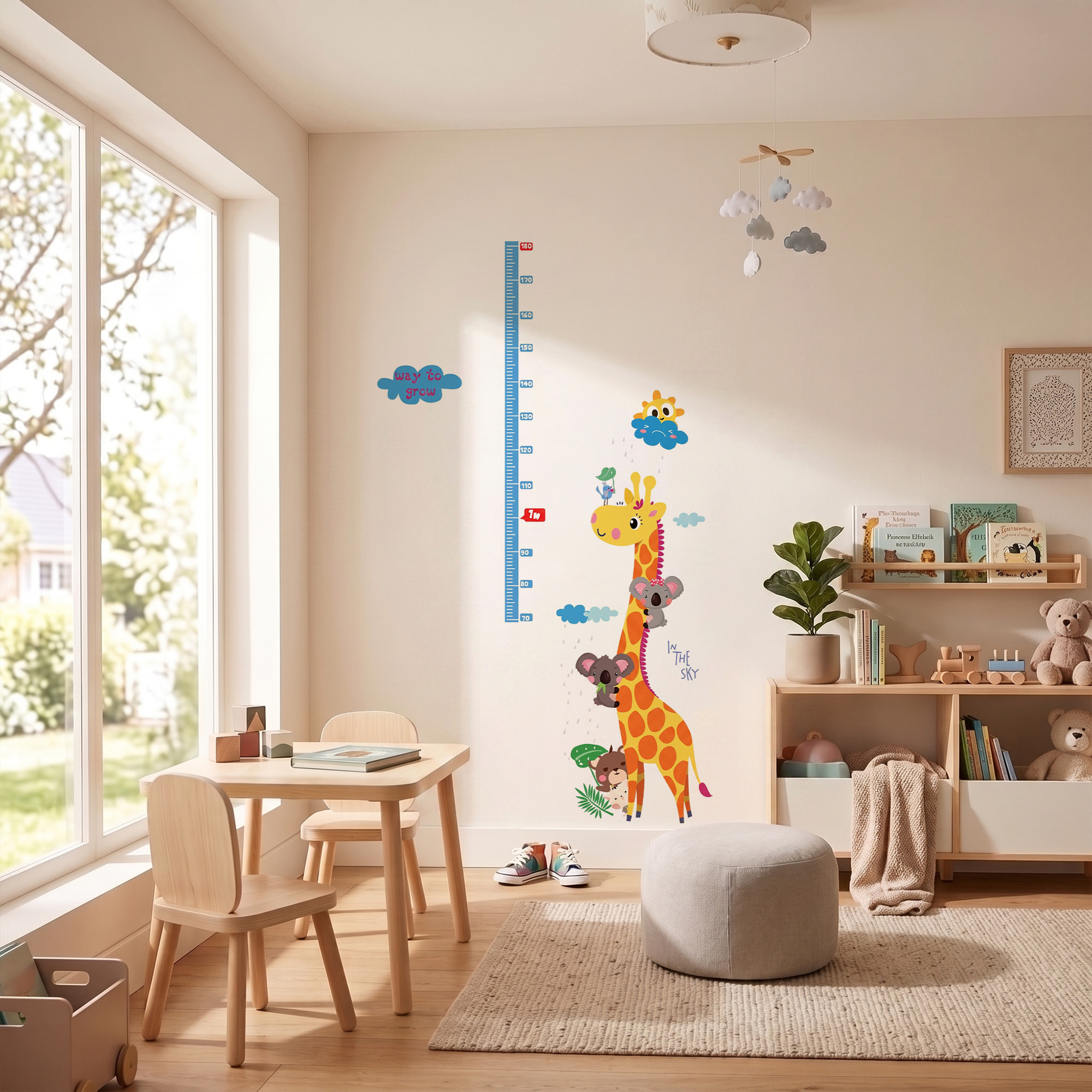 Stickers Muraux décoration adhésifs toise girafe et koalas