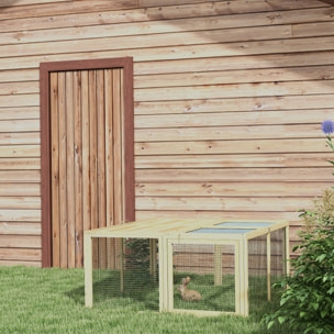 Clapier pliable avec poignée - cage à lapin - toit ouvrant, porte - 120 x 120 x 57 cm - acier bois autoclave