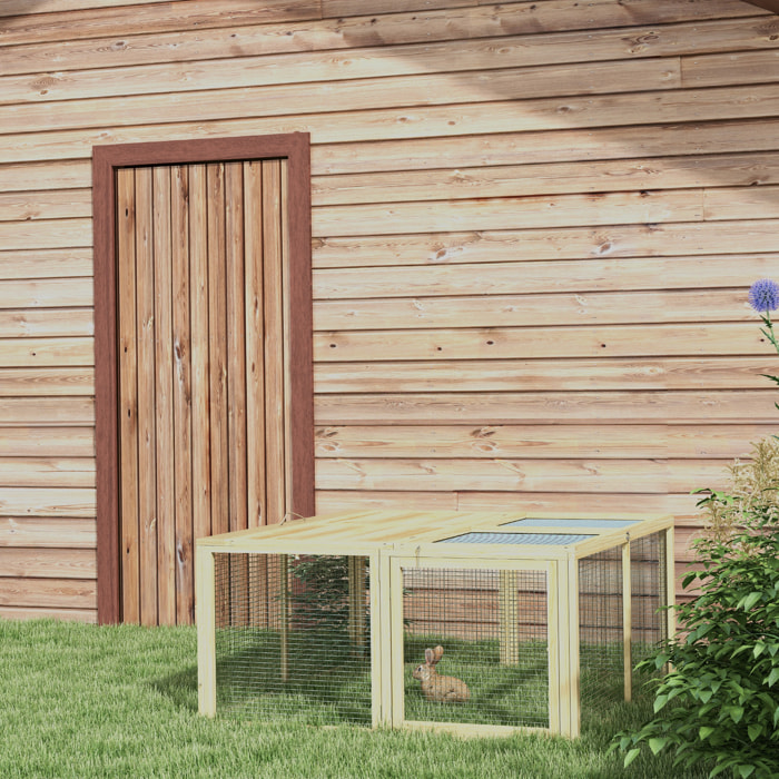 Clapier pliable avec poignée - cage à lapin - toit ouvrant, porte - 120 x 120 x 57 cm - acier bois autoclave