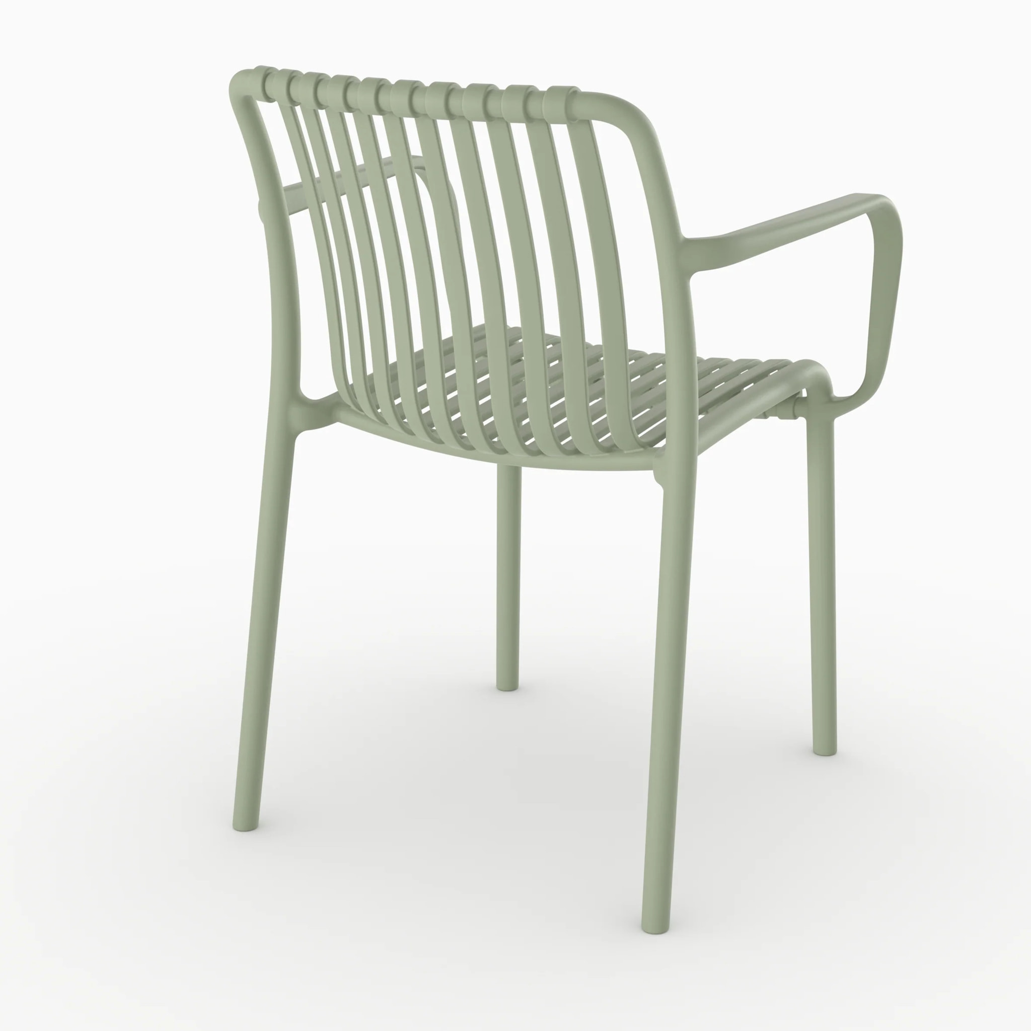 Lot de 2 chaises de jardin empilables en plastique vert pastel - Ivy