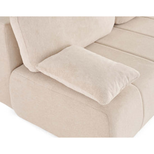 Harper - canapé 3 places convertible avec coffre en tissu texturé - Beige