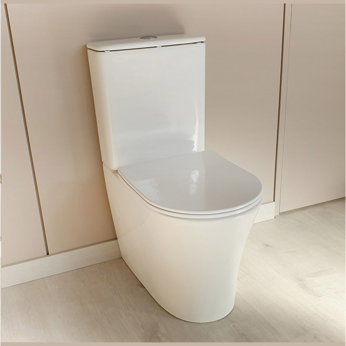 Pack WC A1 + Manguito conector | Inodoro de ceramica | Manguito extensible 150-470mm | WC con Tapa amortiguada | Doble descarga | Salida dual | Alday