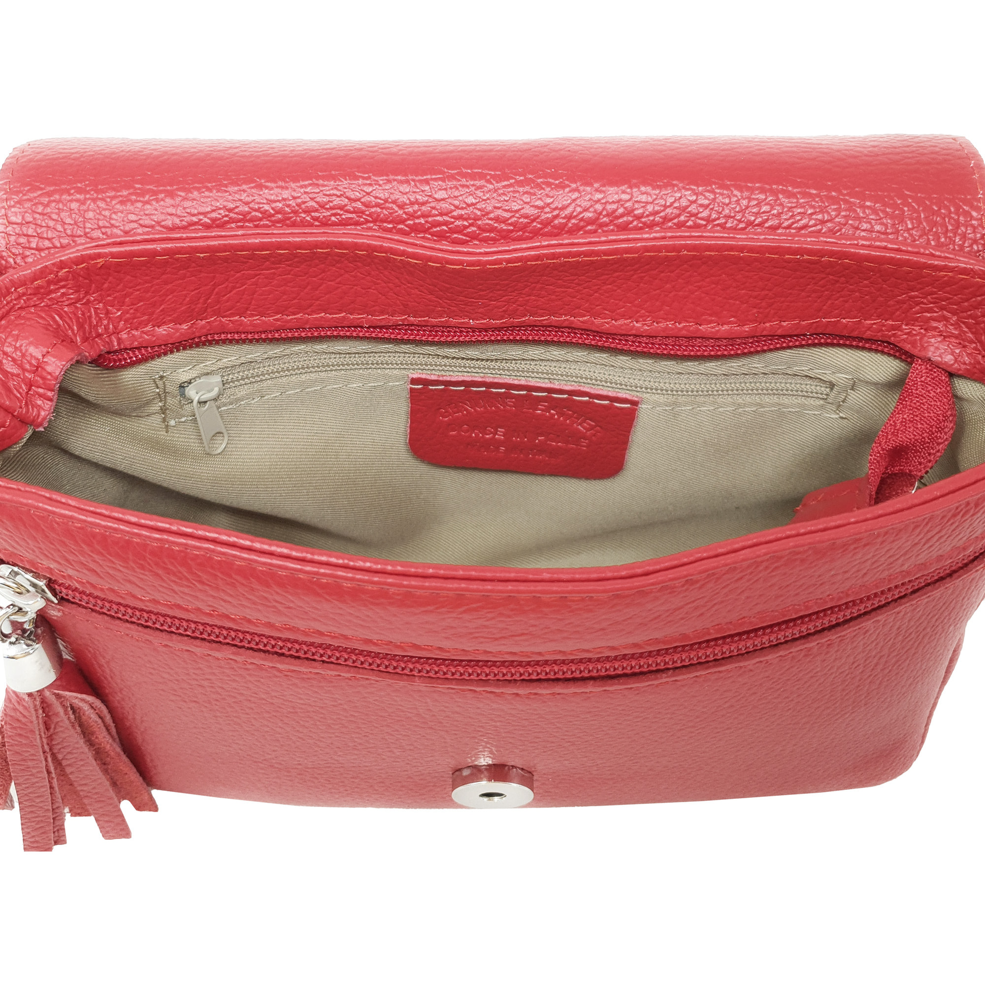 Chicca Borse Tracollina Donna in Pelle Rosso