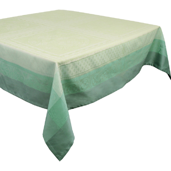 Nappe anti tache pur coton motif jacquard Isabelle amande