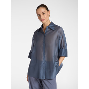 Elena Mirò - Camicia in organza - Blu