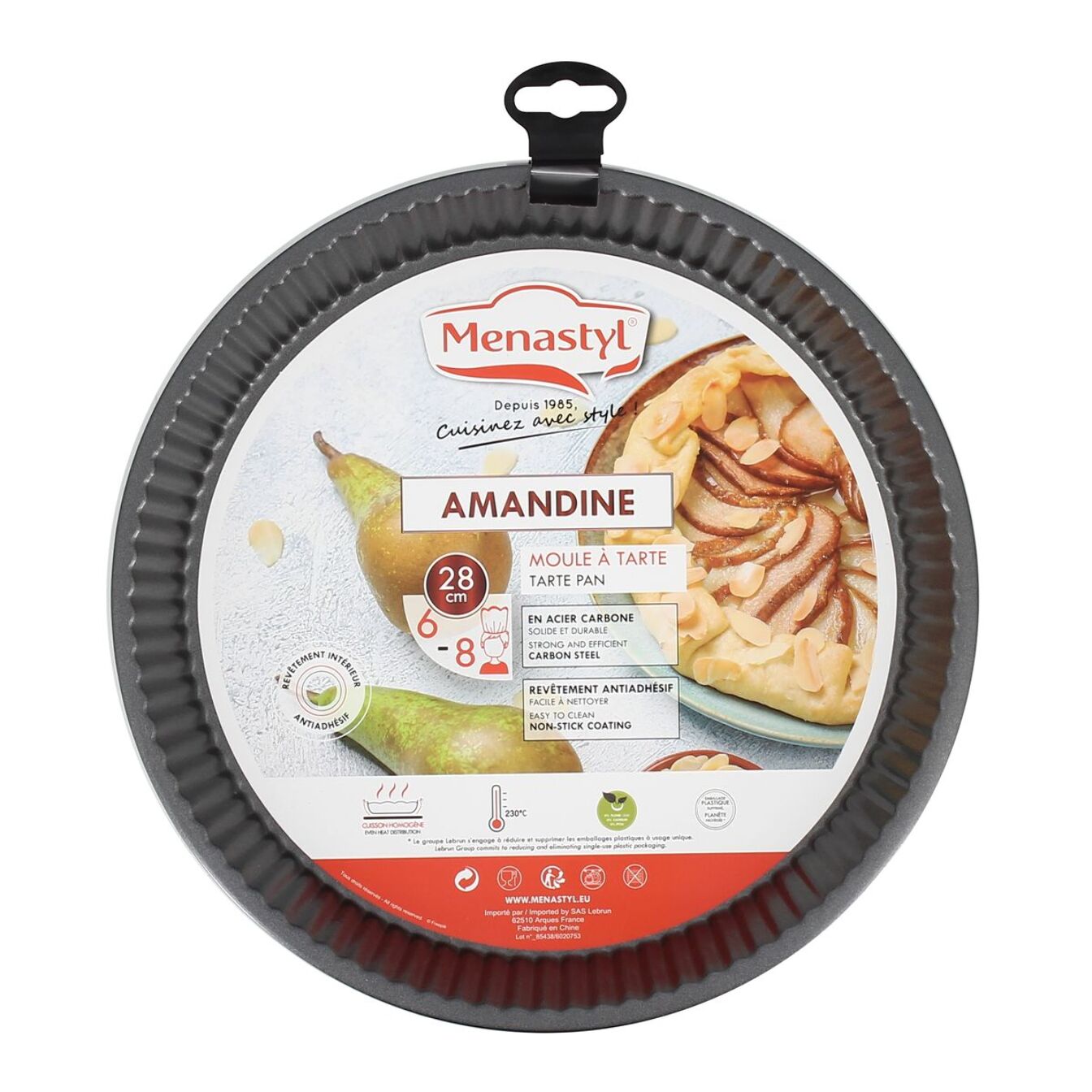 Moule à tarte en acier carbone 28cm AMANDINE