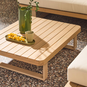 Salon de jardin d'angle bois d'acacia et aluminium 5 places ACALIA LATIKA