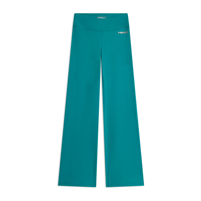 Leggings in tessuto quick dry vita alta con fondo a zampa