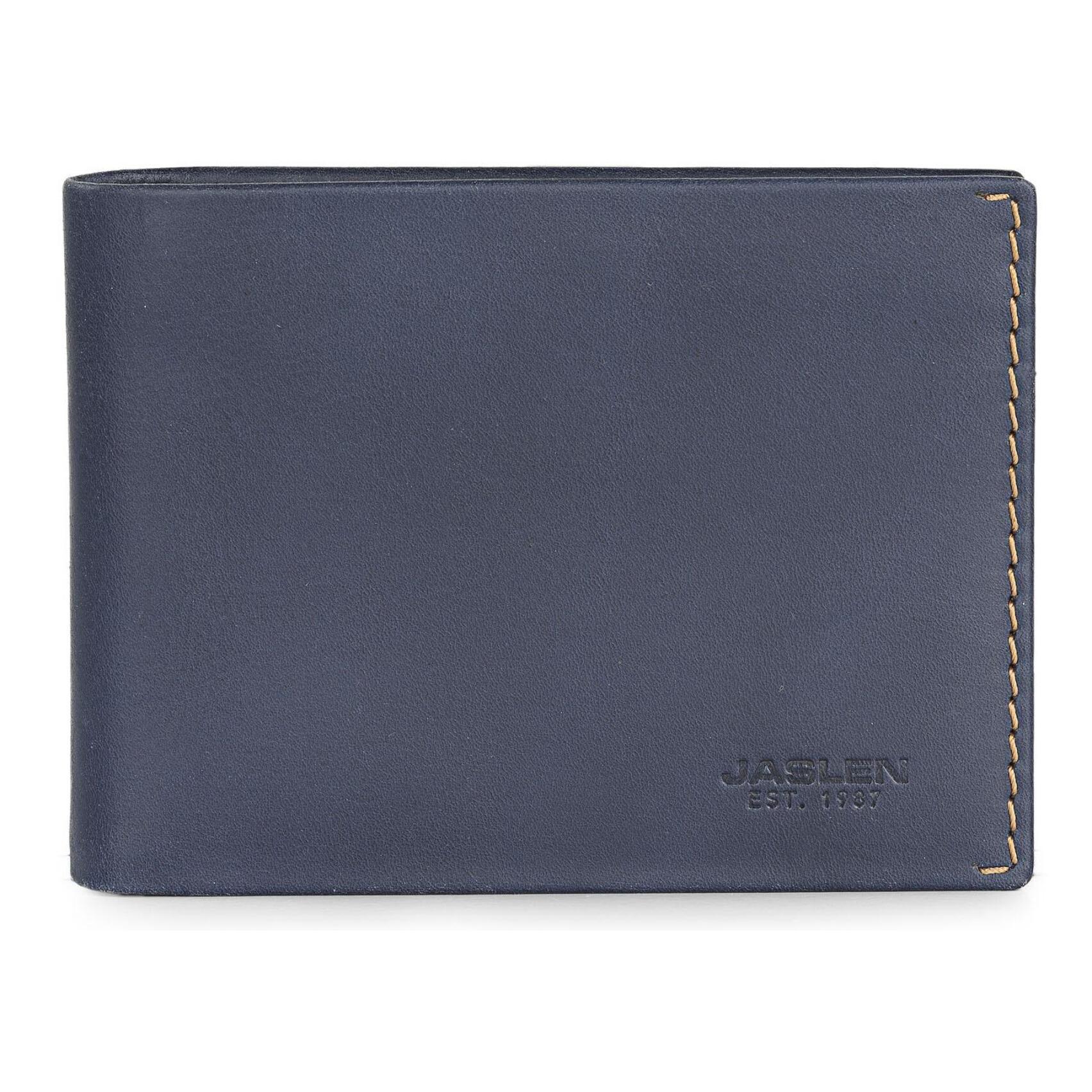 Cartera Hombre Piel Jaslen Lyon Azul Marino-Camel