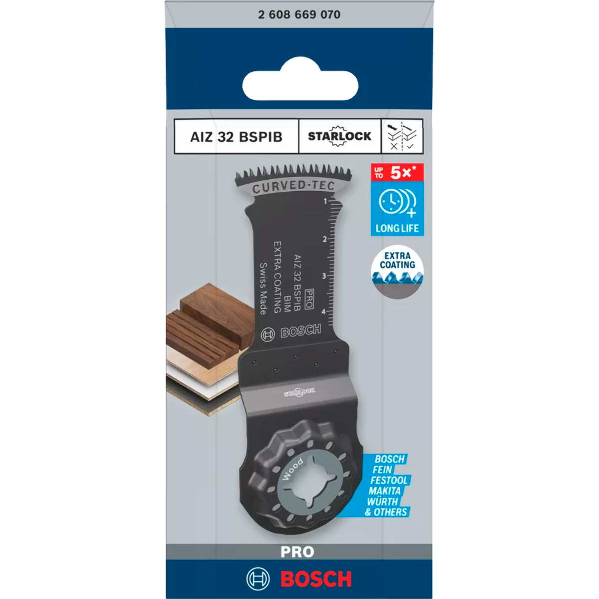Lame Starlock Pro Bimétal AIZ 32 BSPIB pour Bois dur - 32 x 50 mm - 1 pièces - BOSCH - 2608669073
