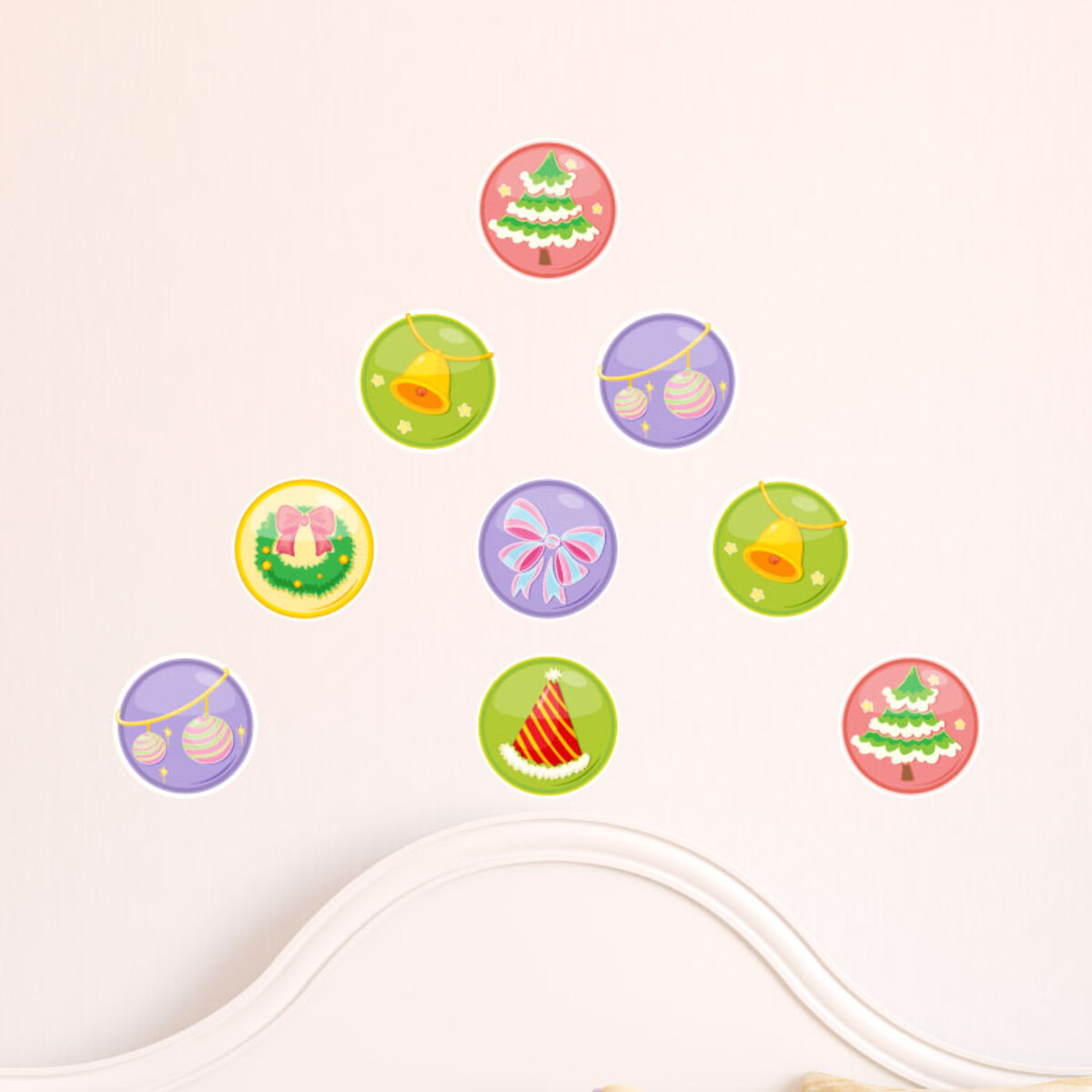 Sticker Boules décoratives de Noël - Autocollants stickers adhésifs noël - décoration fêtes