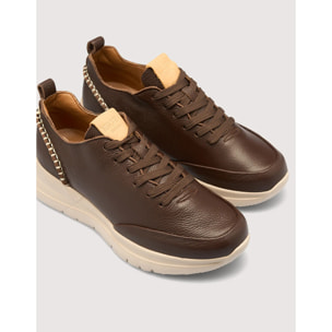 Sneaker Piel Marrón Chocolate - Morella