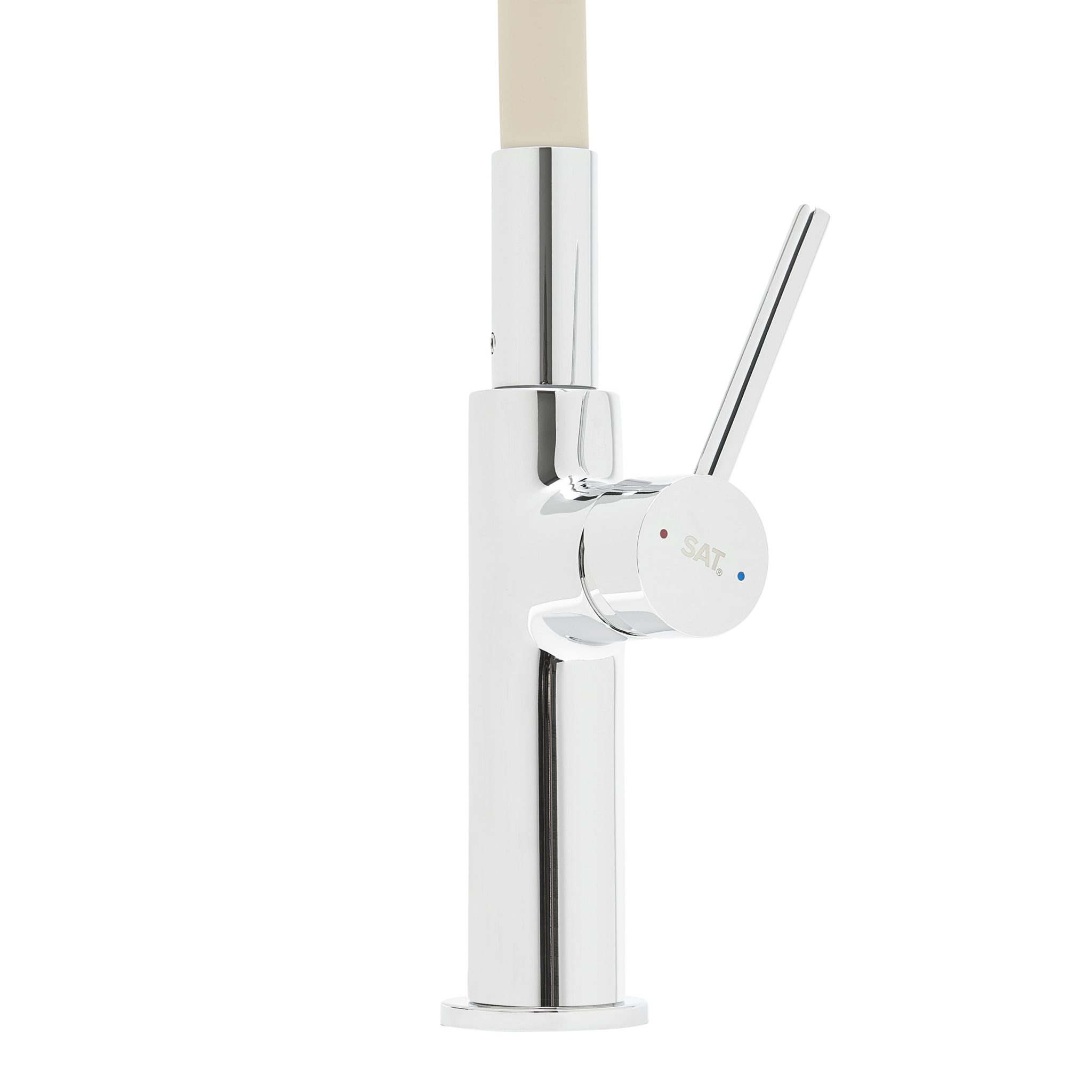 Mitigeur évier de cuisine, bec flexible silicone, aérateur Neoperl®, cartouche en céramique, crème/chrome (SATBSD290BE)