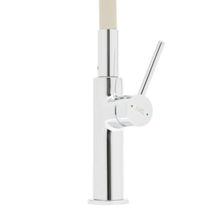 Mitigeur évier de cuisine, bec flexible silicone, aérateur Neoperl®, cartouche en céramique, crème/chrome (SATBSD290BE)