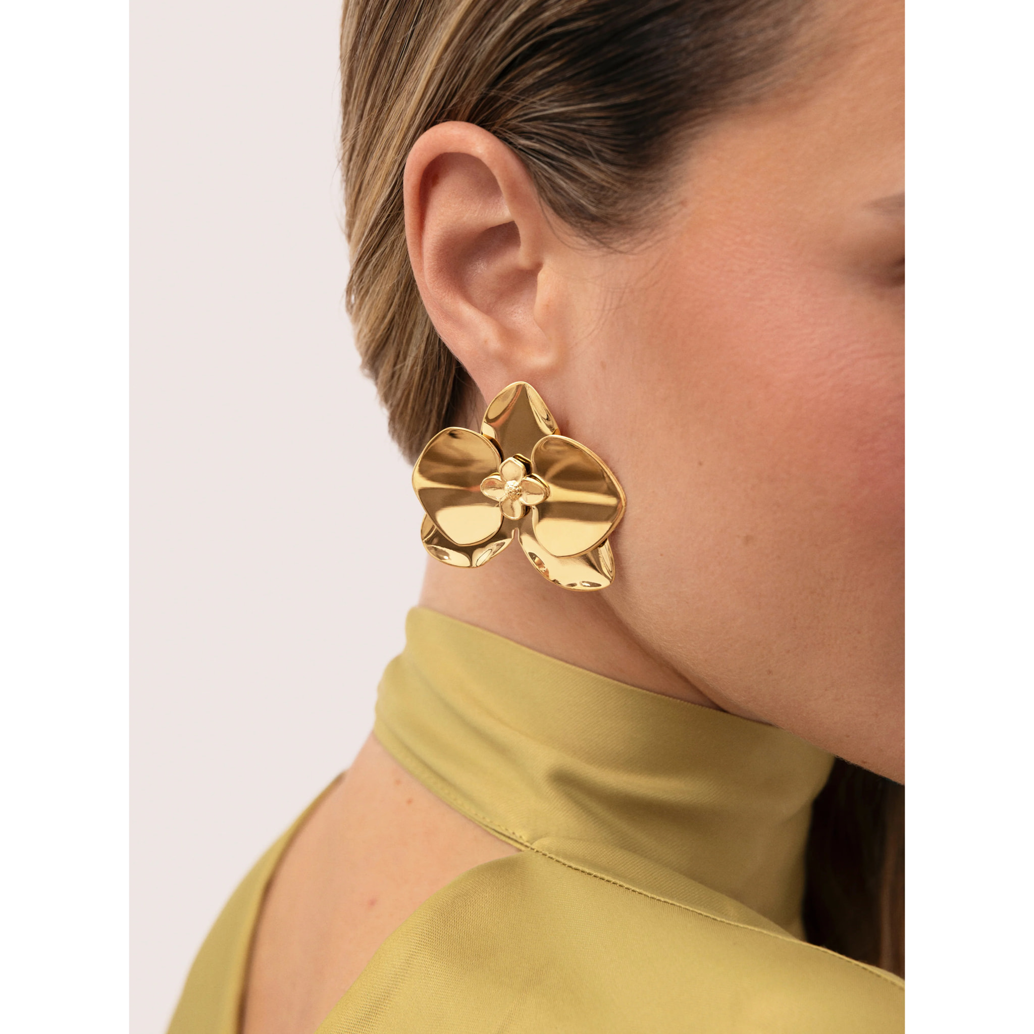 Pendientes Botanic Acero Baño Oro