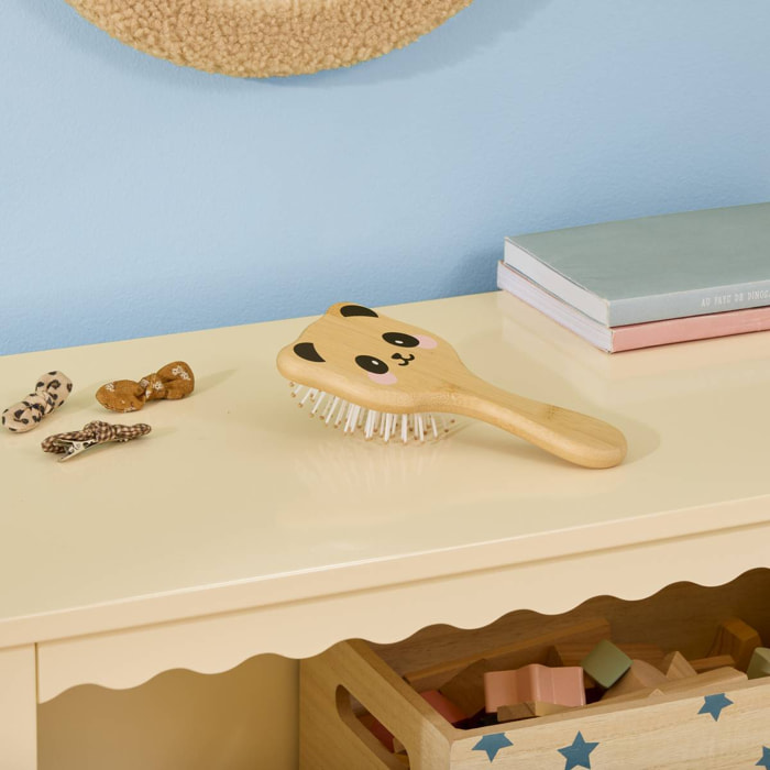 Brosse à Cheveux Niami Panda en Bambou Beige
