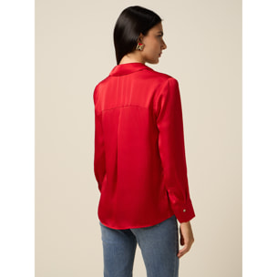 Oltre - Camisa de satén - Rojo