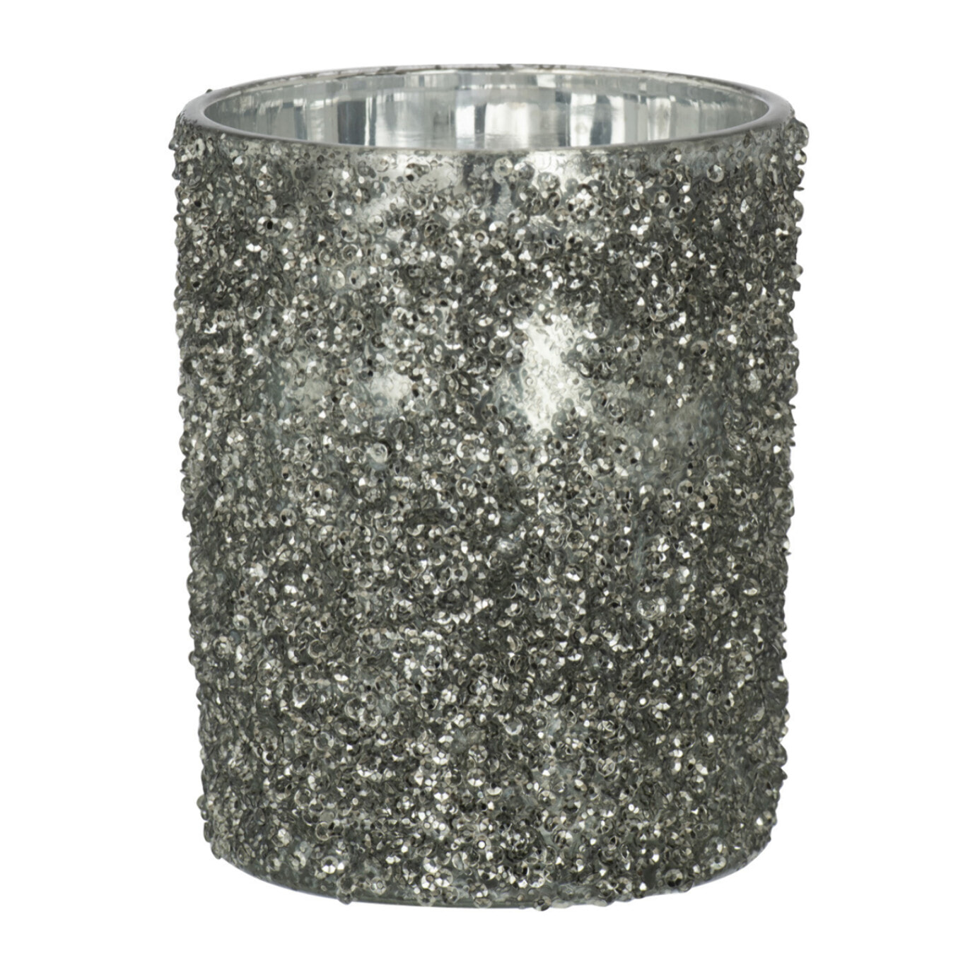 J-Line photophore Paillettes - verre - gris - large