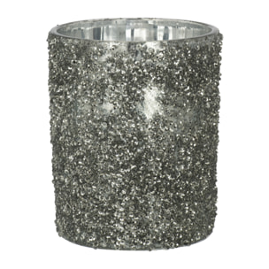 J-Line photophore Paillettes - verre - gris - large