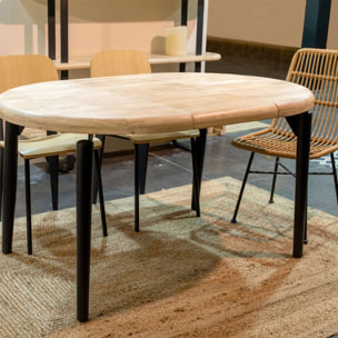 Mesa redonda extensible Padma Negro - Roble