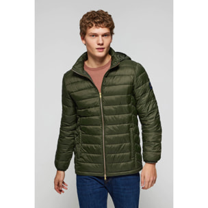 Chaqueta Charles ultralight verde con capucha y logotipo Polo Club