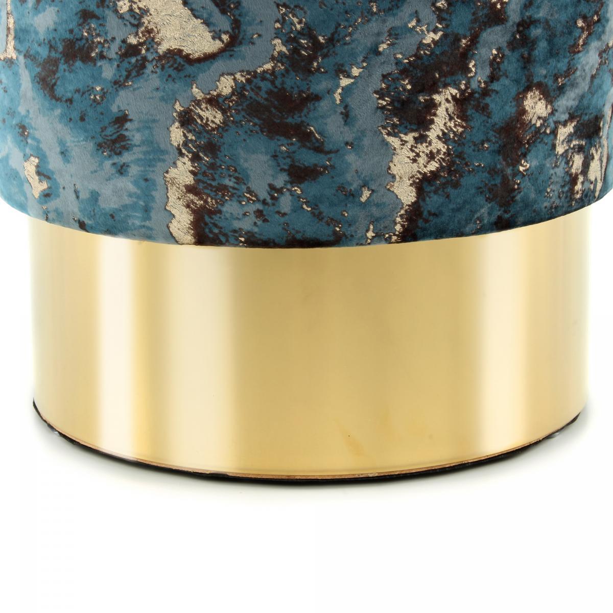 Tabouret semi artisanal motif floral SAGI