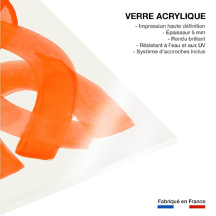 Tableau art abstrait mid century orange  Tableau plexiglas