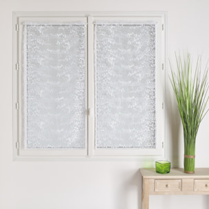 Modulable maille 100% polyester motif feuille - Blanc