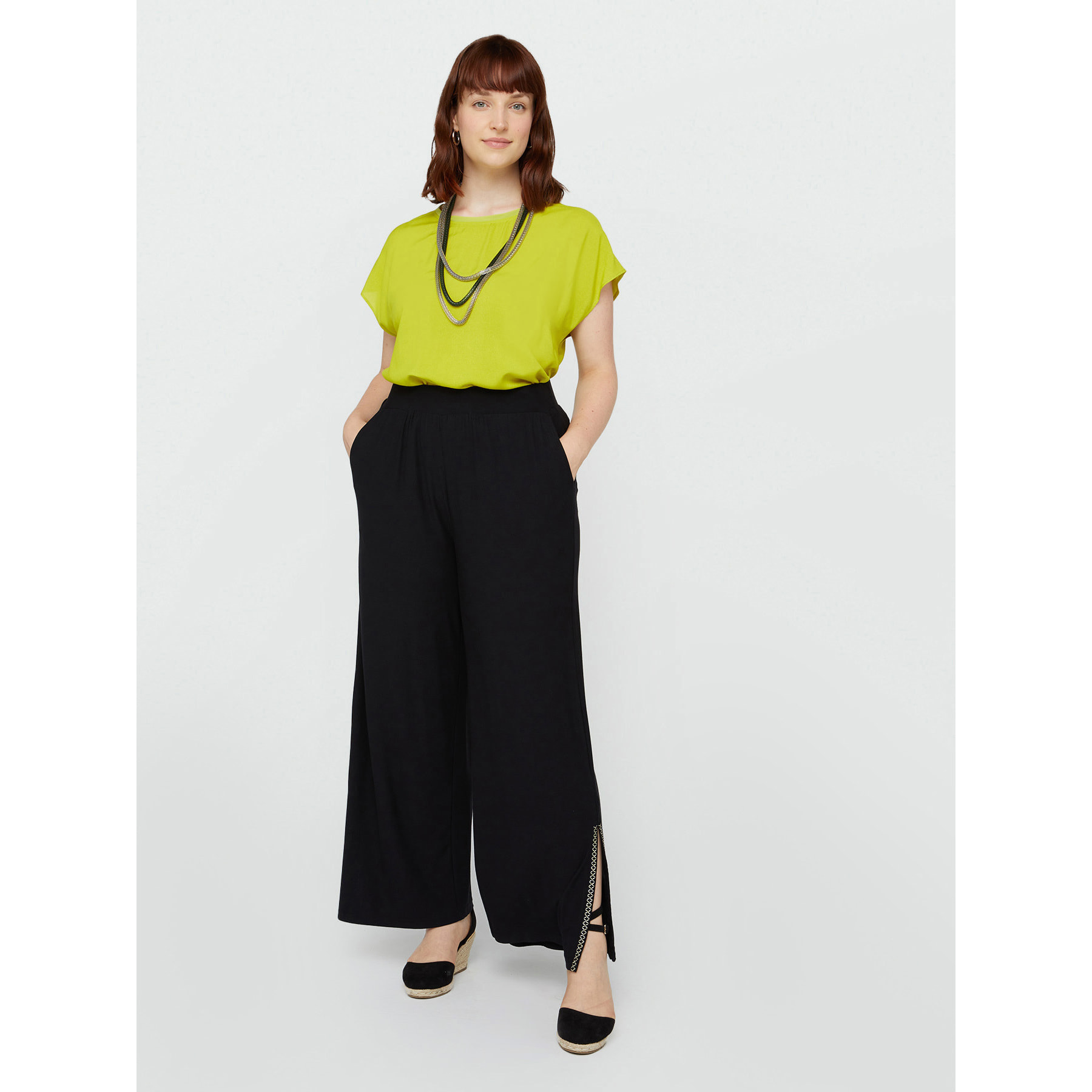 Fiorella Rubino - Blusa lurex con lacci - Verde chiaro