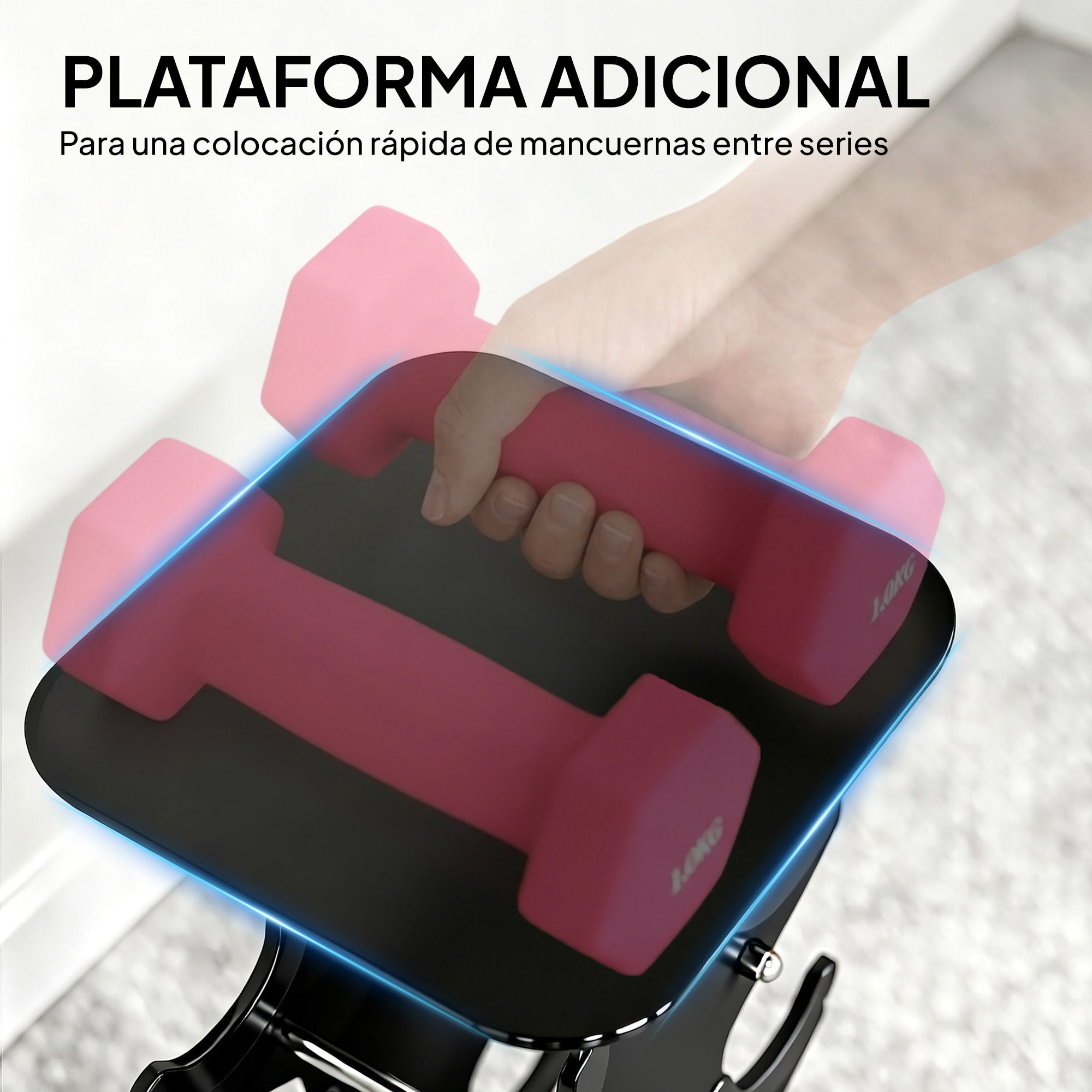 Juego de Mancuernas de 8 Piezas 20 kg, Mancuernas Hexagonales 2x1kg, 2x2kg, 2x3kg, 2x4kg, con Soporte de Almacenamiento y Mango Recto para Entrenamiento de Fuerza en Casa Gimnasio, Multicolor