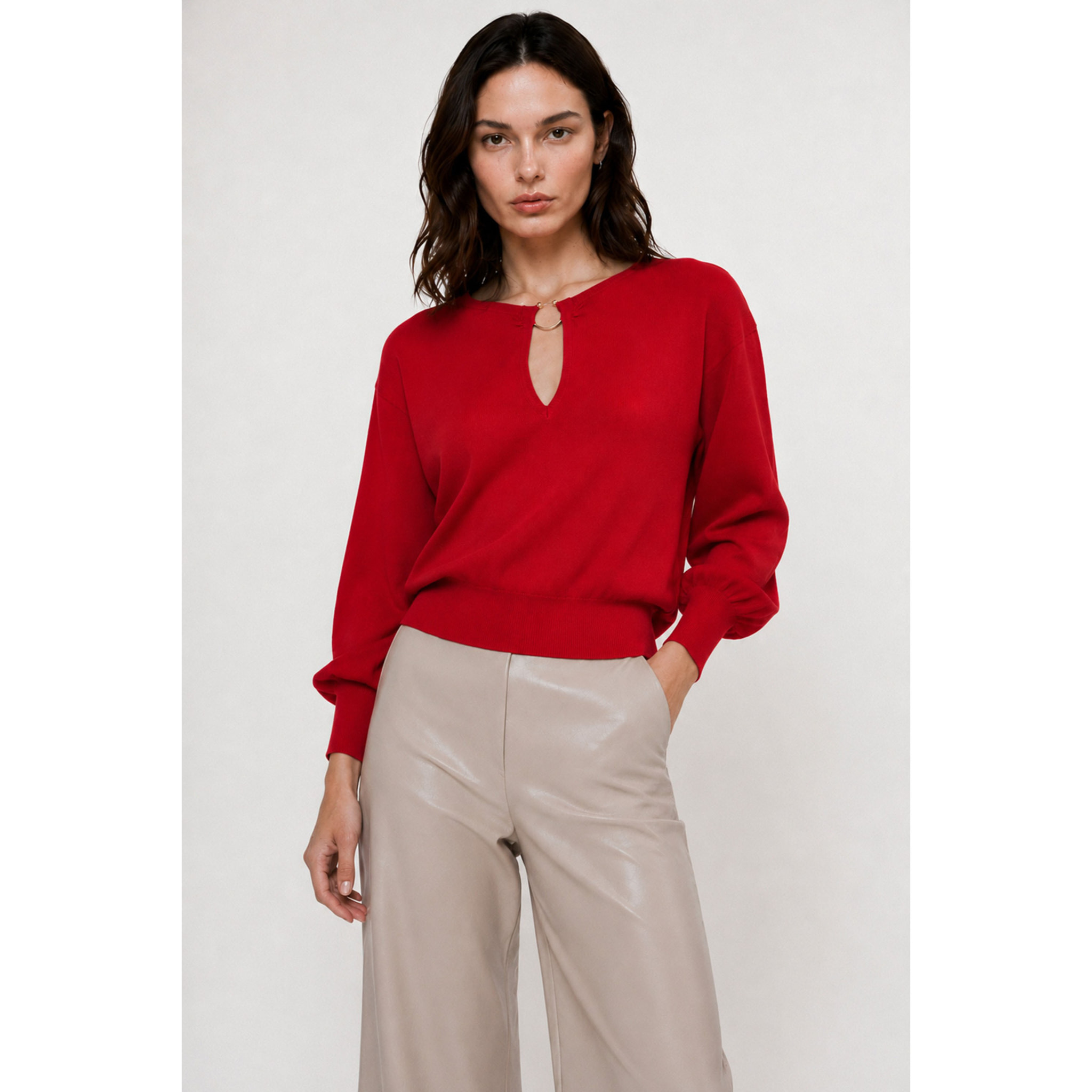 Kocca - Maglia da donna a maniche lunghe con scollo a goccia Donna