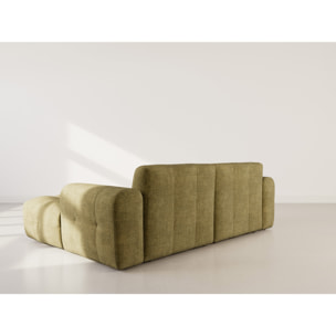 Diane - Canapé d'angle droit 4 places en velours texturé - Vert Kaki