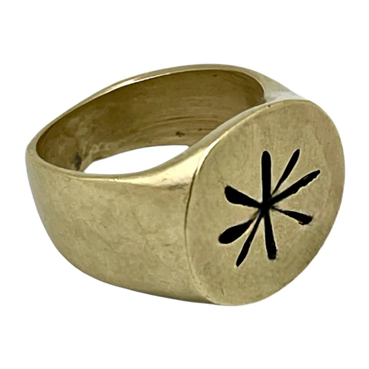 Anillo Sello Estelar en dorado chapado latón